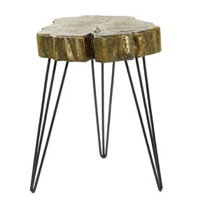 Grayson Lane Gold Resin Live Edge End Table