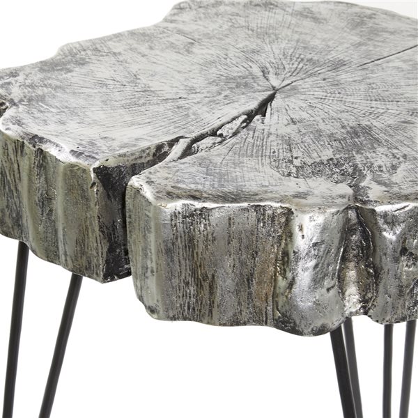 Grayson Lane Grey Resin Live Edge End Table