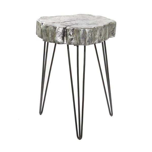 Grayson Lane Grey Resin Live Edge End Table