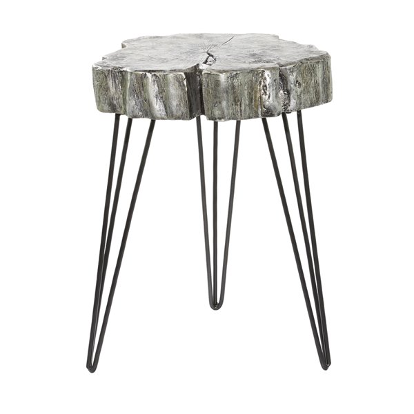 Grayson Lane Grey Resin Live Edge End Table