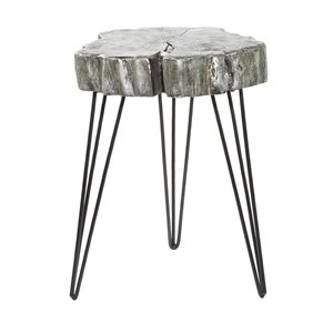 Grayson Lane Grey Resin Live Edge End Table