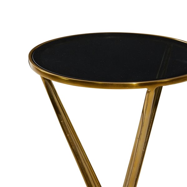 Grayson Lane Modern Gold Aluminum with Glass Round End Table