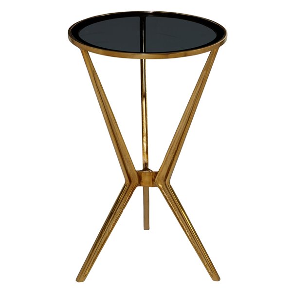 Grayson Lane Modern Gold Aluminum with Glass Round End Table