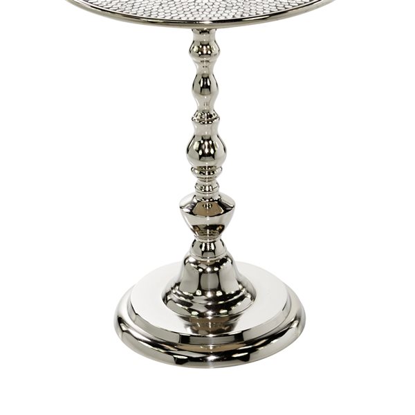 Grayson Lane Glam Silver Aluminum Round End Table