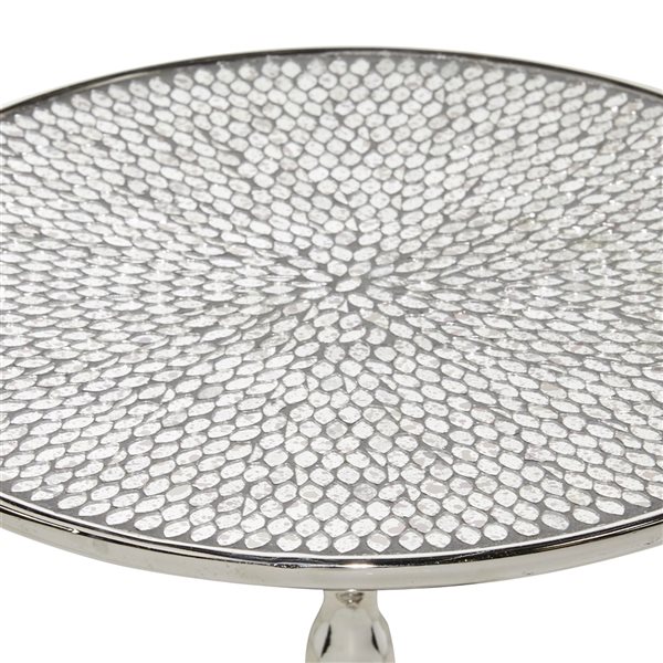 Grayson Lane Glam Silver Aluminum Round End Table