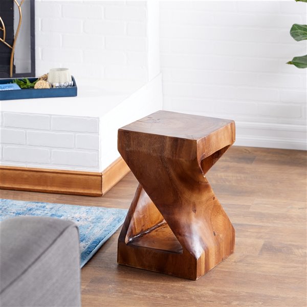 Grayson Lane Brown Saur Wood Square End Table