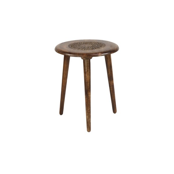 Grayson Lane Traditional Brown Mango Wood Round Accent Table