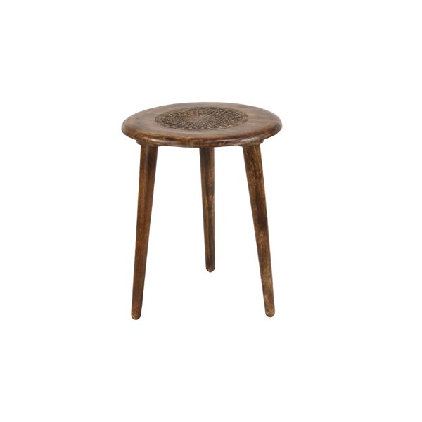 Grayson Lane Traditional Brown Mango Wood Round Accent Table