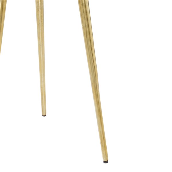 Grayson Lane Gold Aluminum and Granite/Marble Round End Table