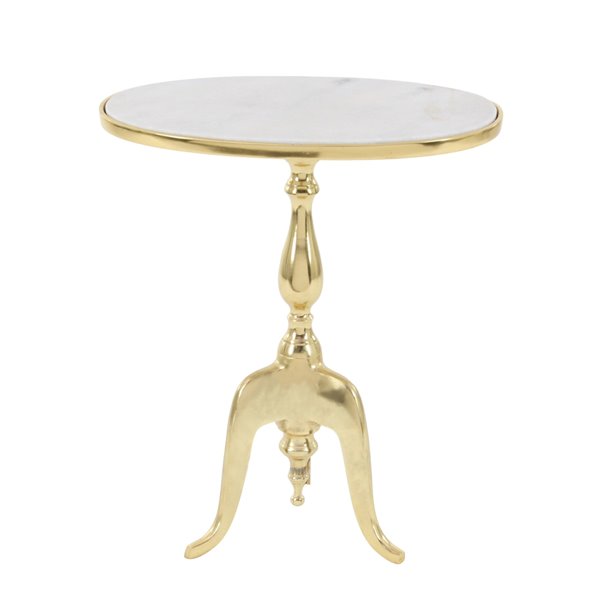Grayson Lane Traditional Gold Granite/Marble Round End Table