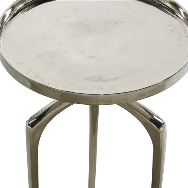 Grayson Lane Silver Aluminum Round End Table