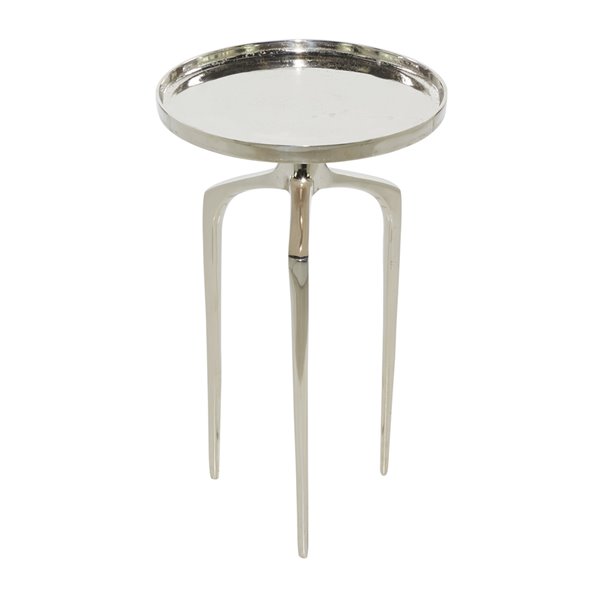 Grayson Lane Silver Aluminum Round End Table