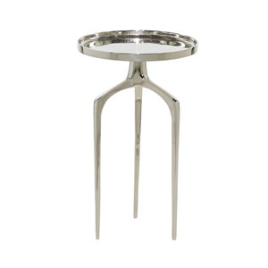 Grayson Lane Silver Aluminum Round End Table