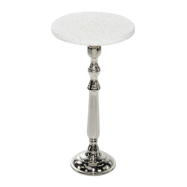 Grayson Lane Traditional Silver Composite Round End Table