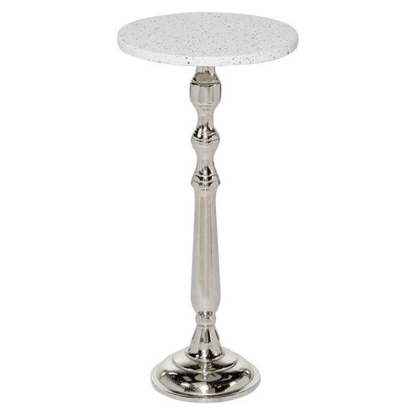 Grayson Lane Traditional Silver Composite Round End Table