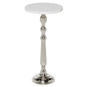 Grayson Lane Traditional Silver Composite Round End Table