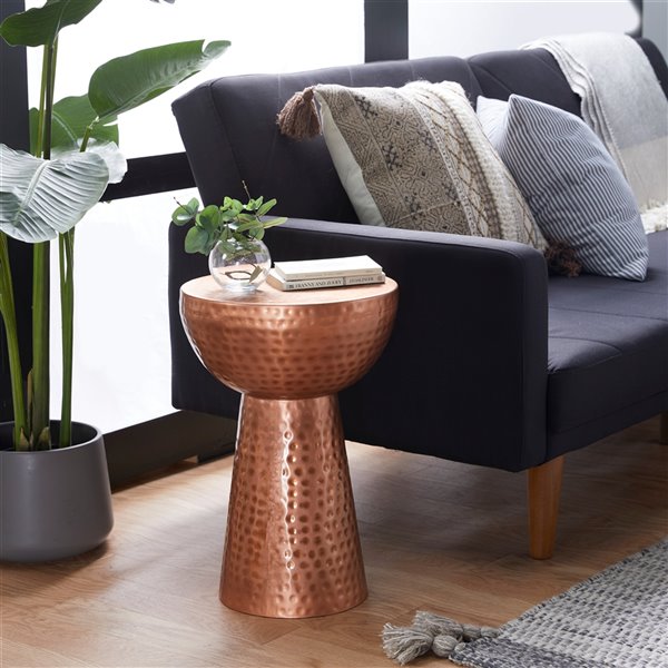 Grayson Lane Vintage Copper Iron Round End Table