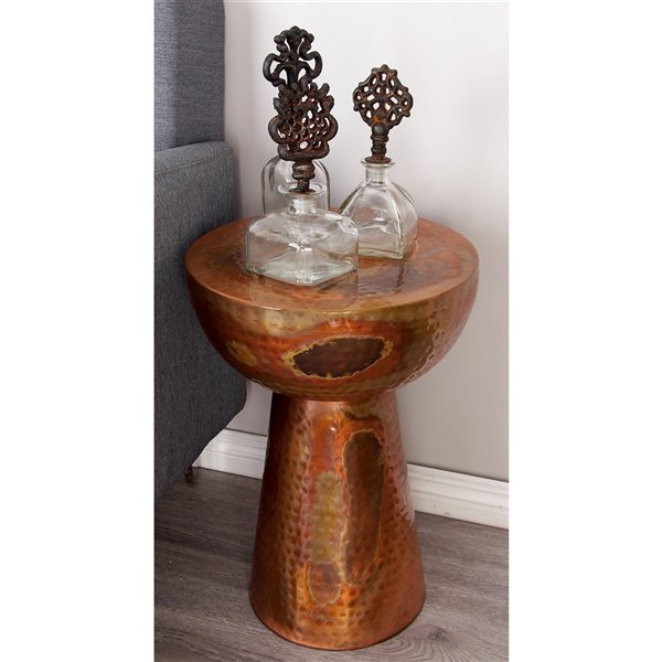 Grayson Lane Vintage Copper Iron Round End Table