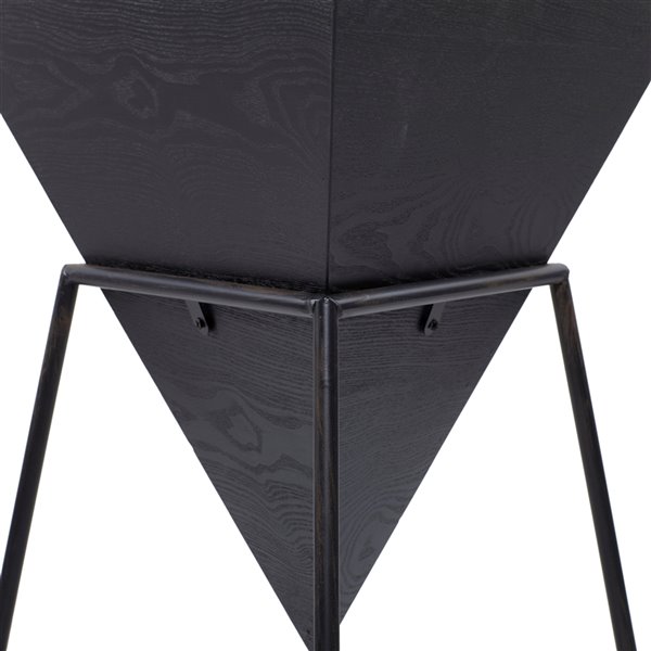 Grayson Lane Grey and Black Metal Triangle End Table
