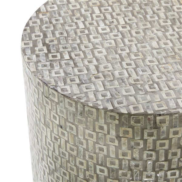 Grayson Lane Grey Resin Round End Table