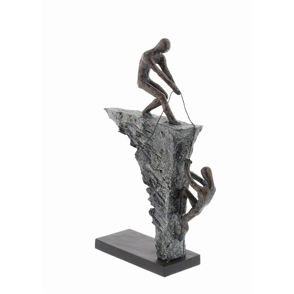 GRAYSON LANE 16 In. x 11 In. Industrial Sculpture Grey Polystone