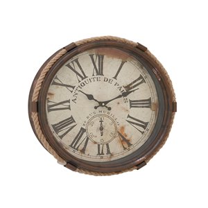 Grayson Lane 17-in x 17-in Coastal Wall Clock White Metal