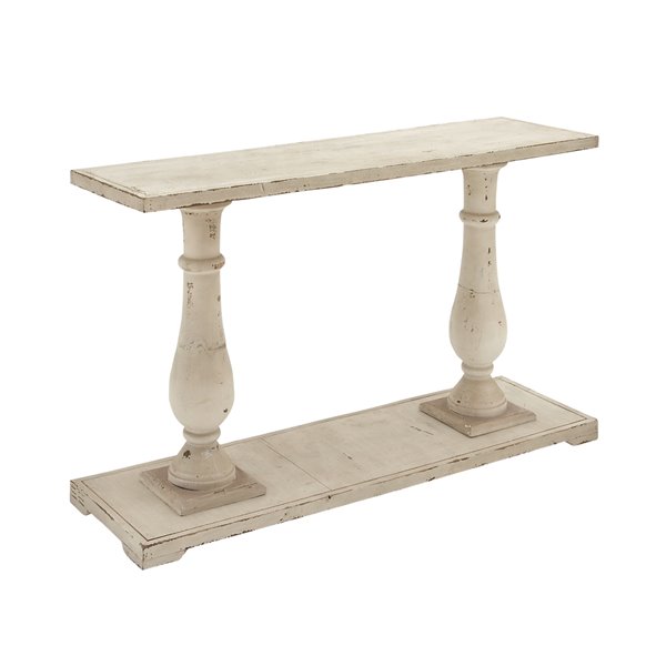 Grayson Lane 32 In. x 48 In. Farmhouse Console Table White Wood