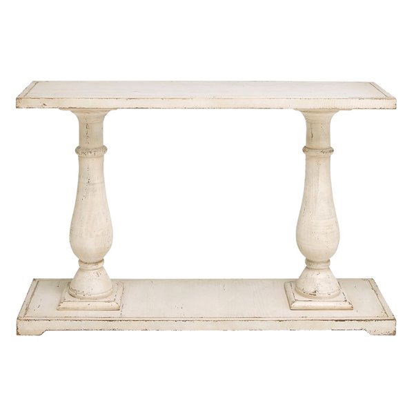 Grayson Lane 32 In. x 48 In. Farmhouse Console Table White Wood