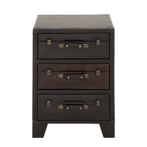 28 In. x 19 In. Traditional Cabinet Dark Brown Wood
