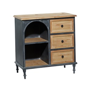 31 In. x 31 In. Farmhouse Cabinet Brown Wood