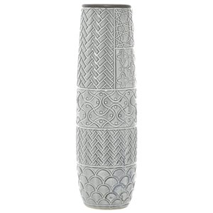 22 In. x 7 In. Eclectic Vase Grey Stoneware