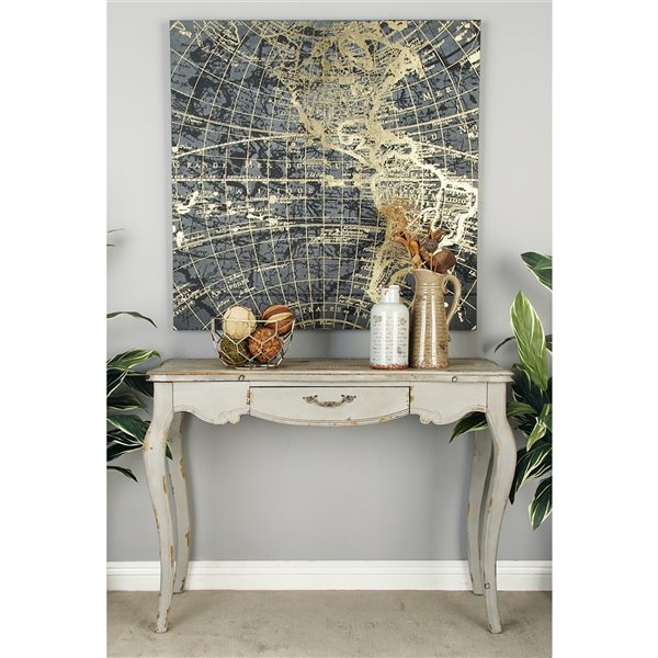 Grayson Lane 31 In. x 43 In. Farmhouse Console Table White W