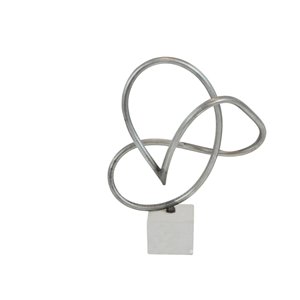 18 In. x 14 In. Contemporary Sculpture Grey Metal Abstract