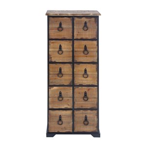 45 In. x 19 In. Rustic Chest Brown Wood and Metal
