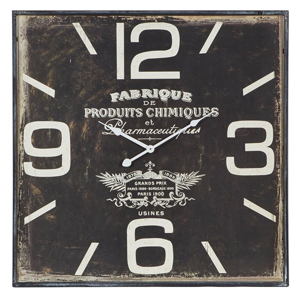 Grayson Lane 23-in x 23-in Vintage Wall Clock Black Wood