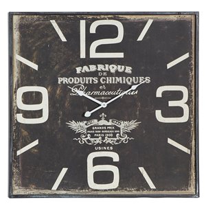 Grayson Lane 23-in x 23-in Vintage Wall Clock Black Wood