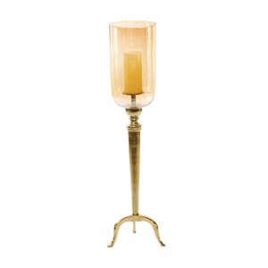34-in x 9-in Traditional Candlestick Holders Gold Aluminum