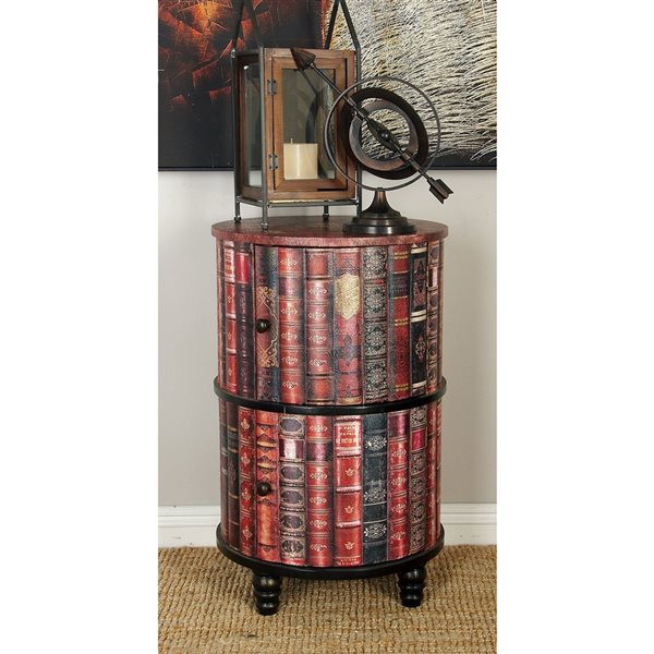 29 In. x 18 In. Traditional Cabinet Maroon Wood
