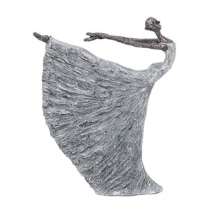 16 In. x 12 In. Traditional Sculpture Grey Polystone Balleri