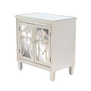 30 In. x 29 In. Glam Cabinet White Wood