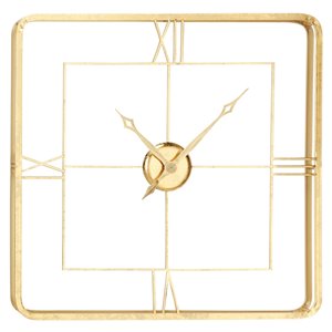 36 In. x 36 In. Glam Wall Clock Gold Metal