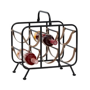 16 In. x 15 In. Contemporary Wine Rack Black Metal