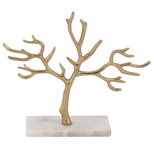 10 In. x 12 In. Jewelry Stand Gold Marble
