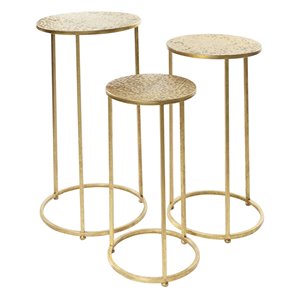 Grayson Lane Gold Glam Metal Accent Table - Set of 3