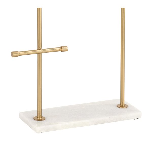 13 In. x 12 In. Modern Jewelry Stand Gold Marble