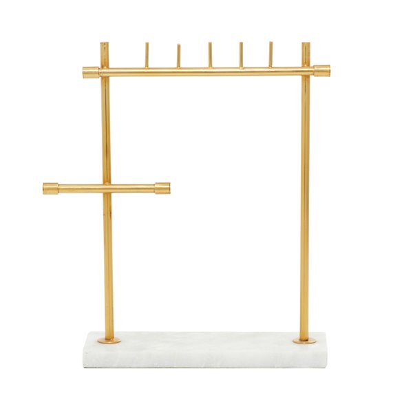 13 In. x 12 In. Modern Jewelry Stand Gold Marble