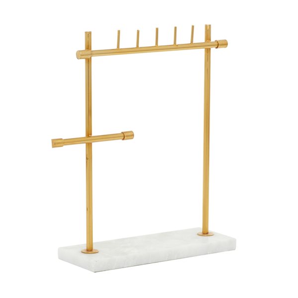 13 In. x 12 In. Modern Jewelry Stand Gold Marble