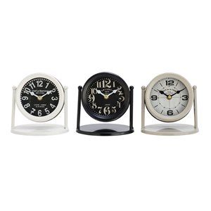 6 In. x 6 In. Vintage Clock White Metal