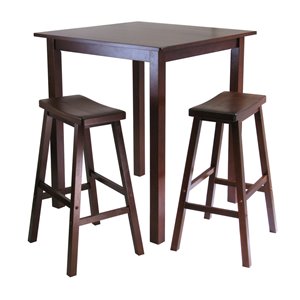 Winsome Wood Lynwood 3-Piece Drop Leaf Table with Rush Seat Stool
