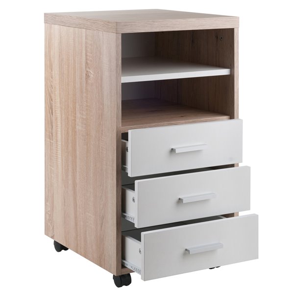 Winsome Wood Kenner Reclaimed Wood and White 1-shelf Office Cabinet